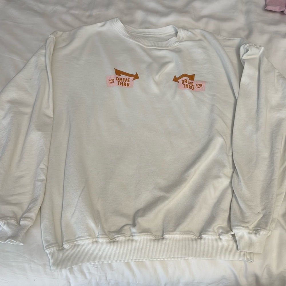 Karrie locher drive thru breastfeeding sweatshirt . Light terry type material
